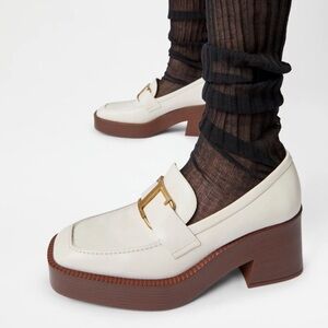 TOD’s 2023 T Logo Platform Leather Loafers